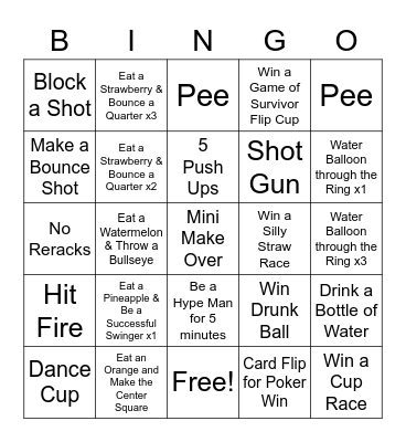 2022 Summer Games Bingo Card