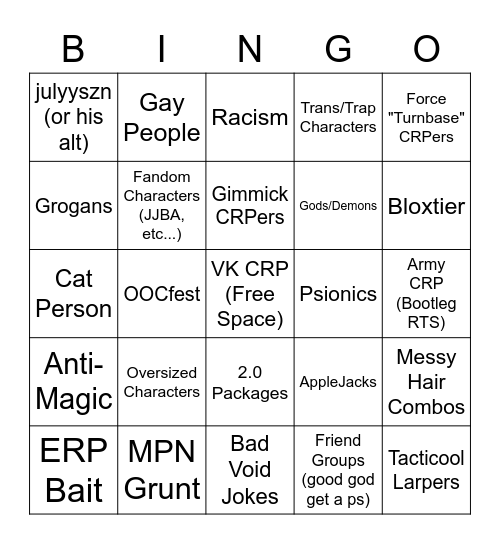 VK Bingo Card