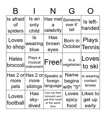 College MAP Bingo Card