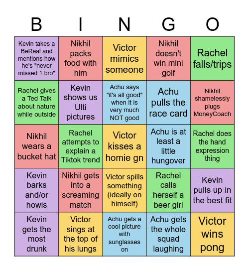 KINgo :P Bingo Card