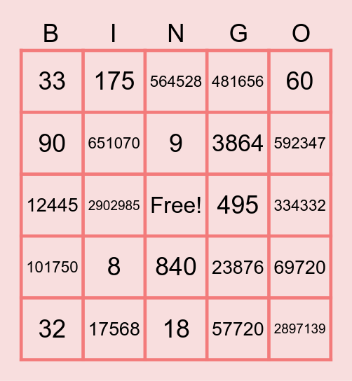 Bingo go go Bingo Card