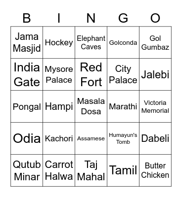 Independence Day Bingo Card