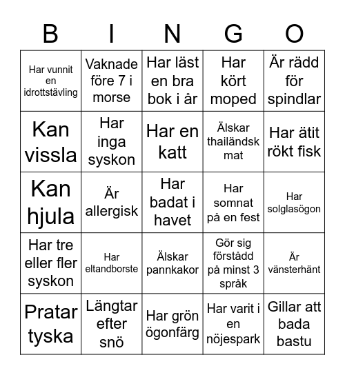 Mingelbingo Card