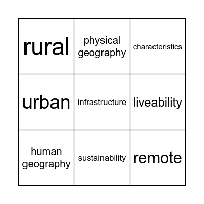 Week 5 Definitions Bingo Card