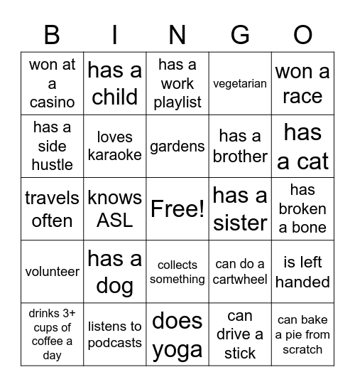 GSRP BINGO CONNECTOR Bingo Card