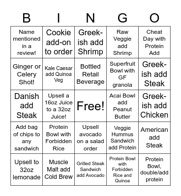 Chop Bingo Card