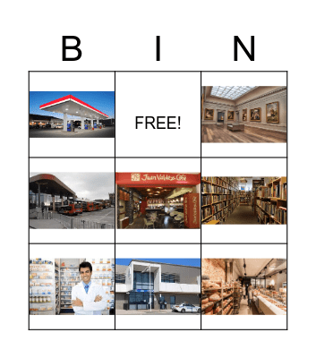 Places in the City Bingo Card