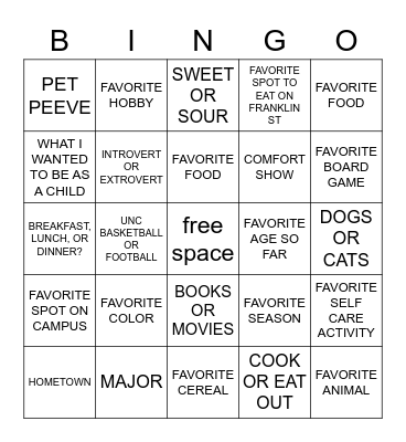 BINGO Card