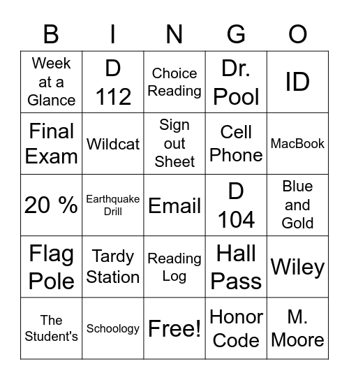 What do I know? Bingo Card