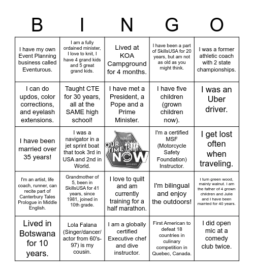 SkillsUSA State Director BINGO Card