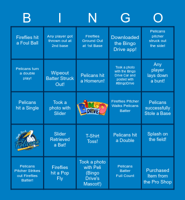 Pelicans Bingo Presented by Bingo Drive! Bingo Card