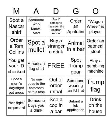 MADGO #1 Bingo Card