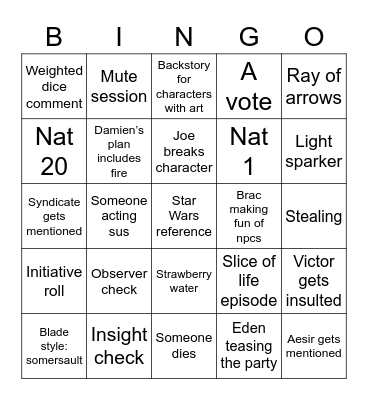 TOWERS AND GODS Bingo Card