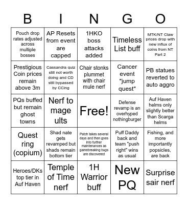Patch Bingo Card