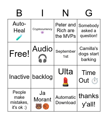 PS! Bingo 8/10 Bingo Card