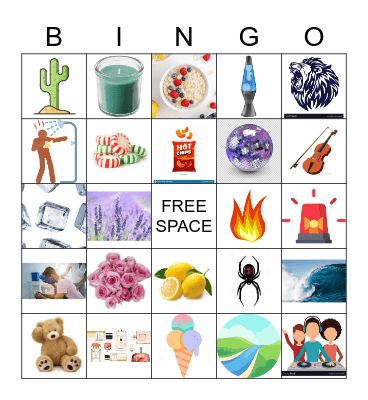 SENSORY BINGO Card