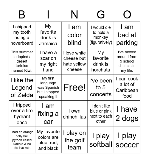 McRae Advisory Base Bingo Card