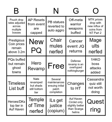 Patch Bingo Card
