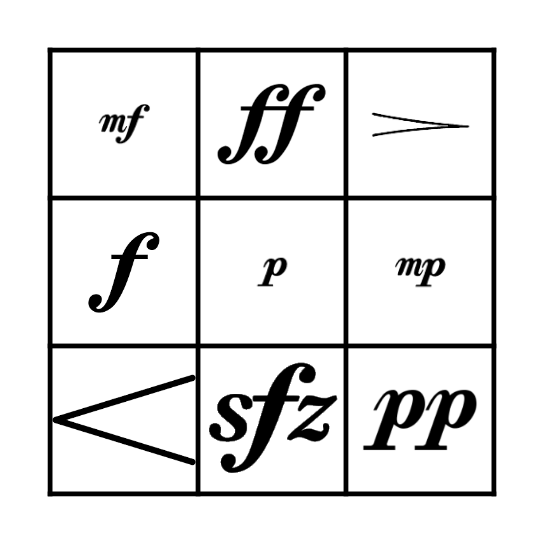 Dynamics Bingo Card