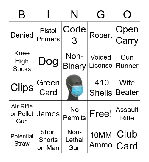 Gun Counter Bingo Card