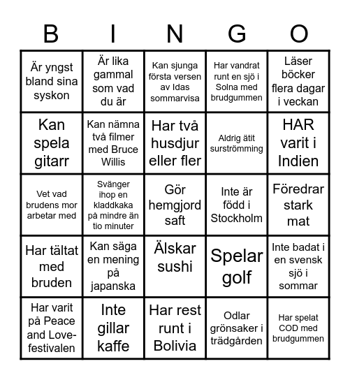 Stefan & Ellie Bingo Card