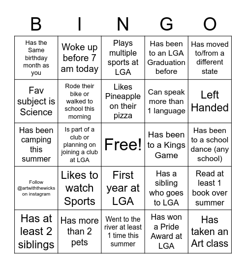 Bingo Card