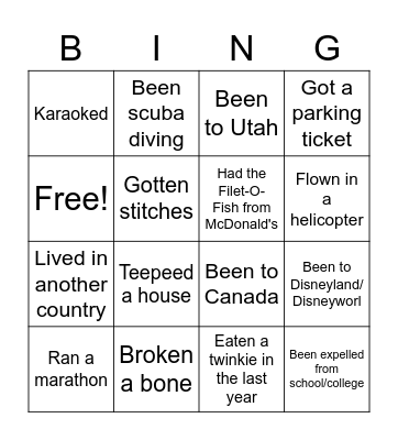 NPRP x BIG Bingo Card