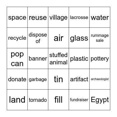 Garbage BINGO! Bingo Card