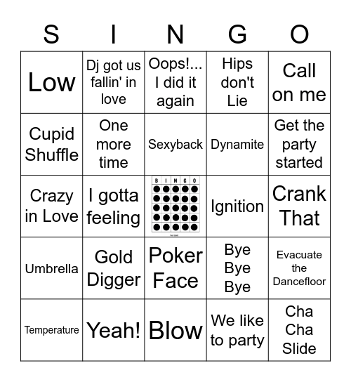 Best Dance Songs 2000 s Bingo Card