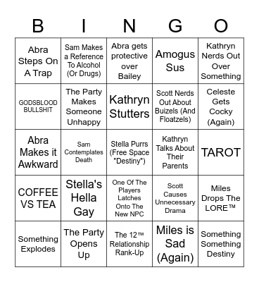 ROTG Bingo Card