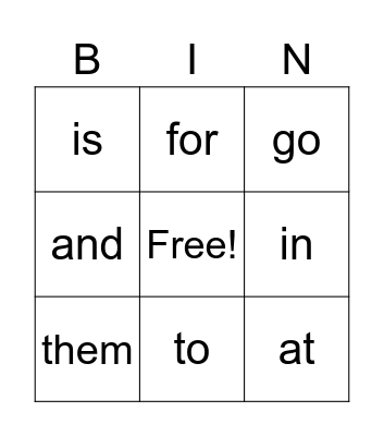 Summer Spelling 1 Bingo Card