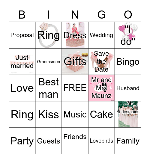 Neve's Bridal Bingo Card
