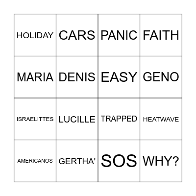 ONE WORD Bingo Card