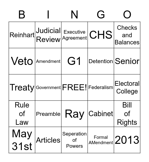 GVT CH 3 Bingo Card