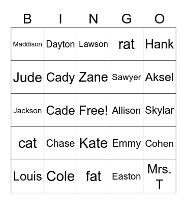1T  2022 Bingo Card