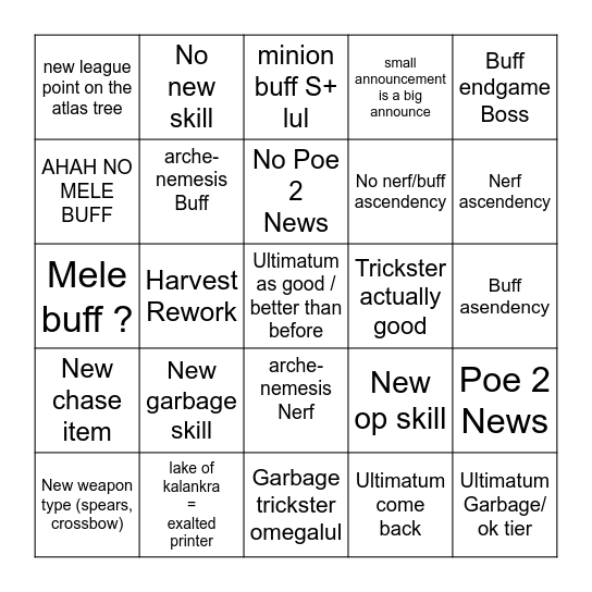Bingo Card