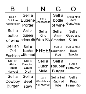 Server Bingo Card