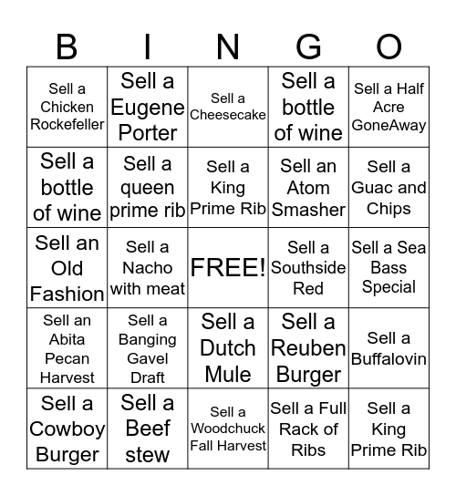 Server Bingo Card