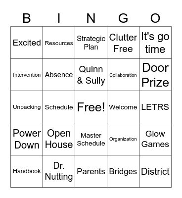 Welcome Back Scotts! Bingo Card