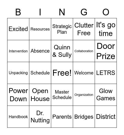 Welcome Back Scotts! Bingo Card