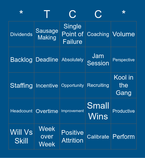 Status Meeting Bingo Card