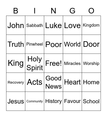 Investigating Jesus Bingo Card