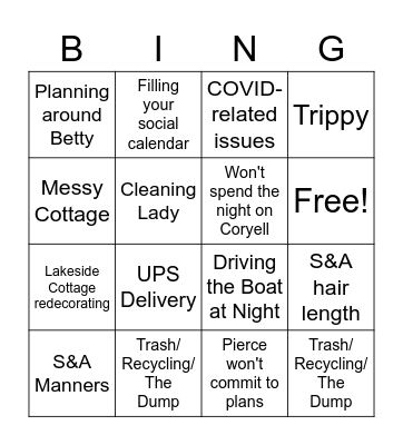 Michigan Complaints Bingo Card