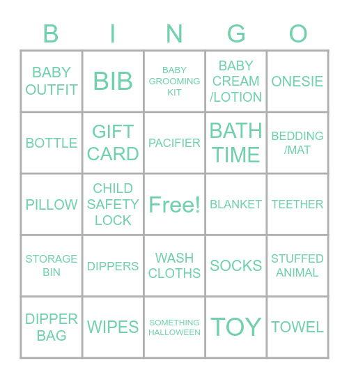 BABY SHOWER BINGO Card