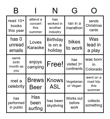 Columbian Teacher Bingo Card