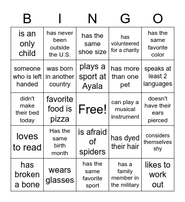 FIND SOMEONE WHO Bingo Card
