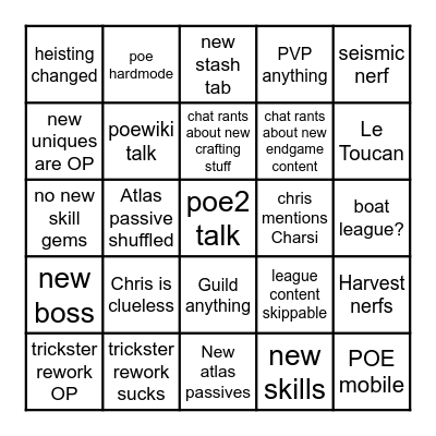 3.19 Bingo Card
