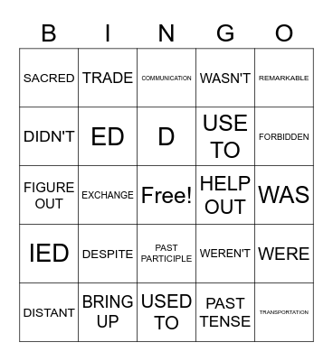 Level 3 Chapter 9 Bingo Card