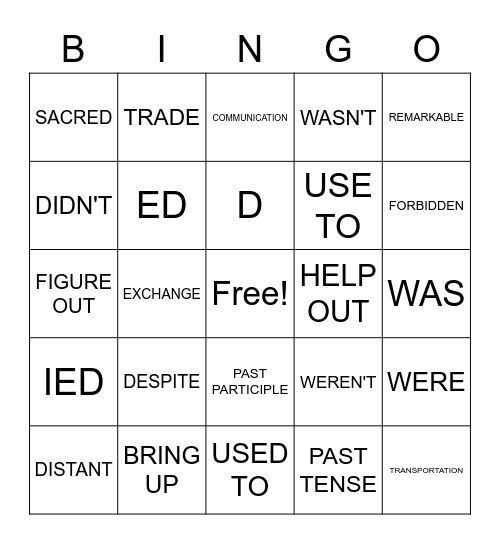 Level 3 Chapter 9 Bingo Card