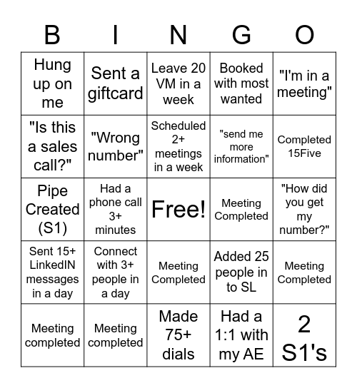 Split Bingo Card